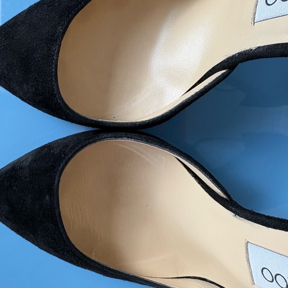 Jimmy Choo Black Suede Lucy Ankle Strap Pointed Pump - Picture 6 of 8